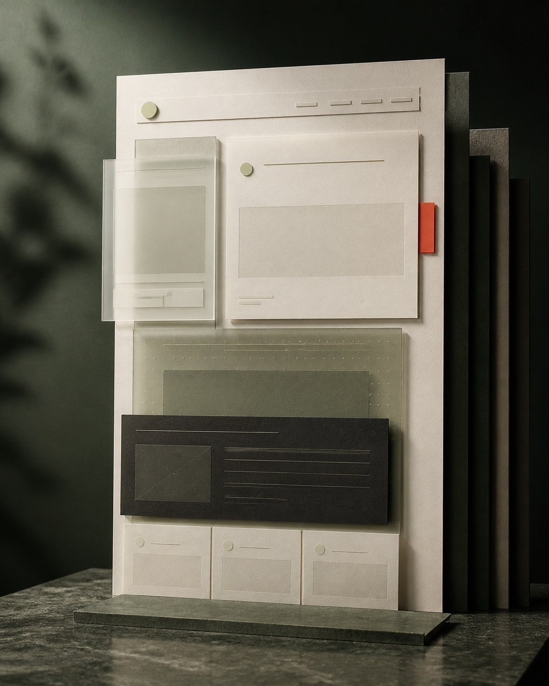 Layered physical model of an answer-first website system